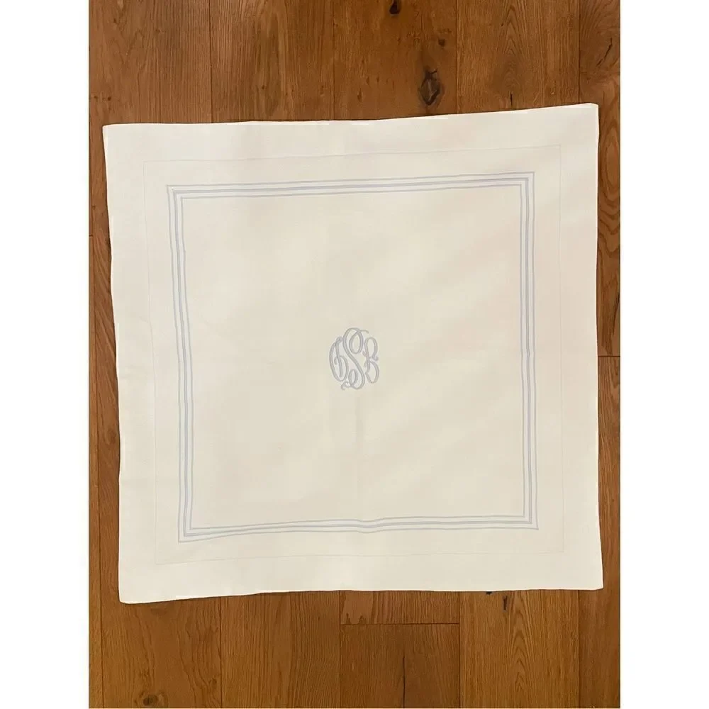 Jane Wilner Haute Couture Linens European Pillow Sham Cotton Pique Monogrammed